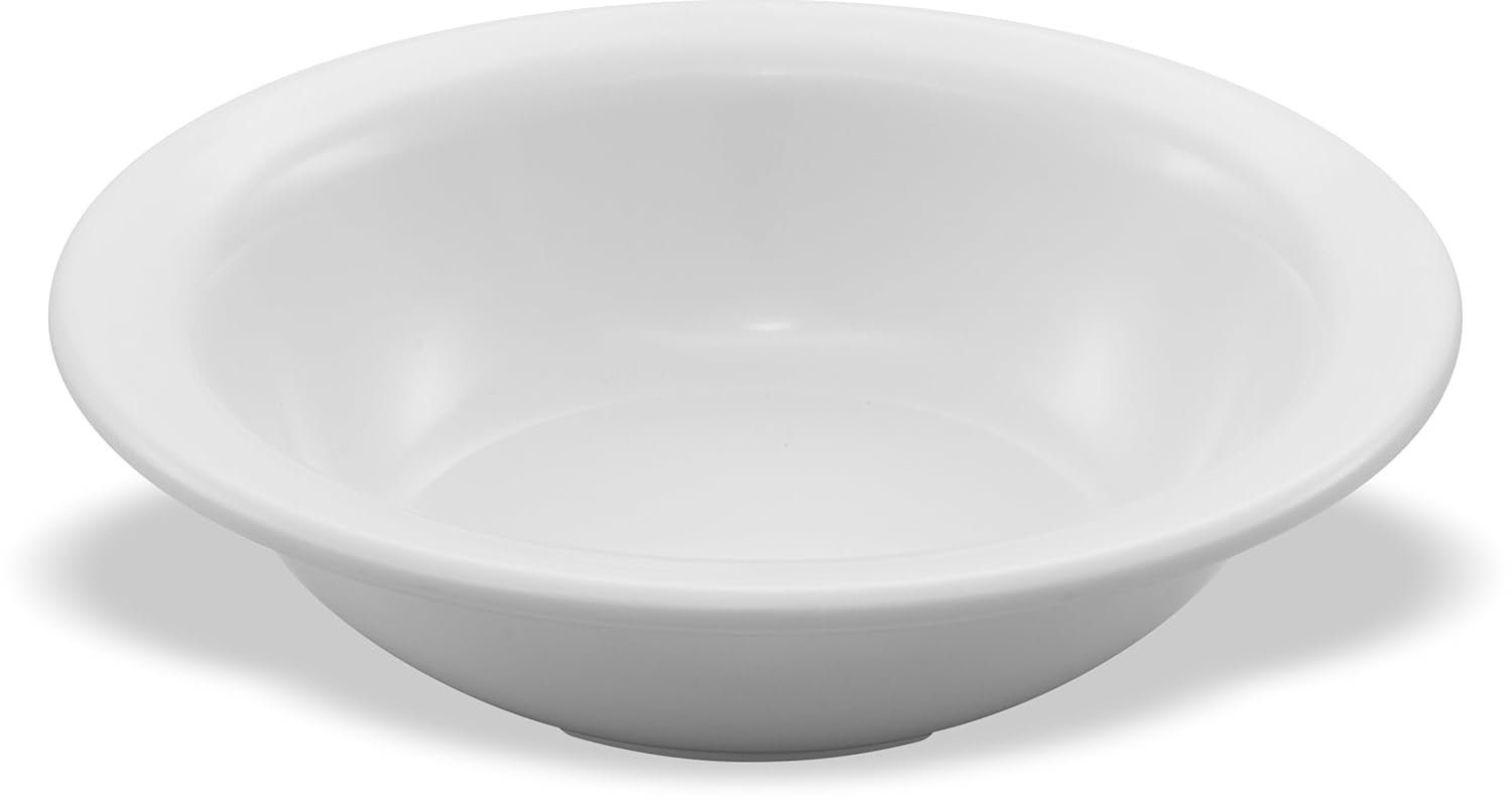 Carlisle FoodService Products Dallas Ware Reusable Plastic Bowl Fruit Bowl for Buffets  Home  and Restaurants  Melamine  4.75 Ounces  White  (Pack of 48)