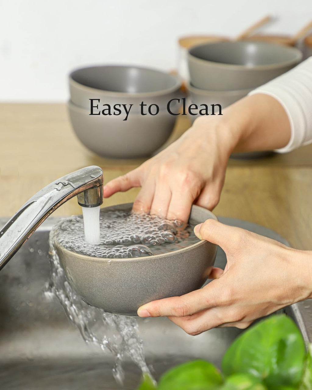 Cereal Bowls Set of 4  24 oz Ceramic Bowls for Kitchen  Stoneware Soup Bowls for Salad  Ramen  Snack  Dessert  Unique Housewarming Gift  Dishwasher Microwave Safe  Matte Gray