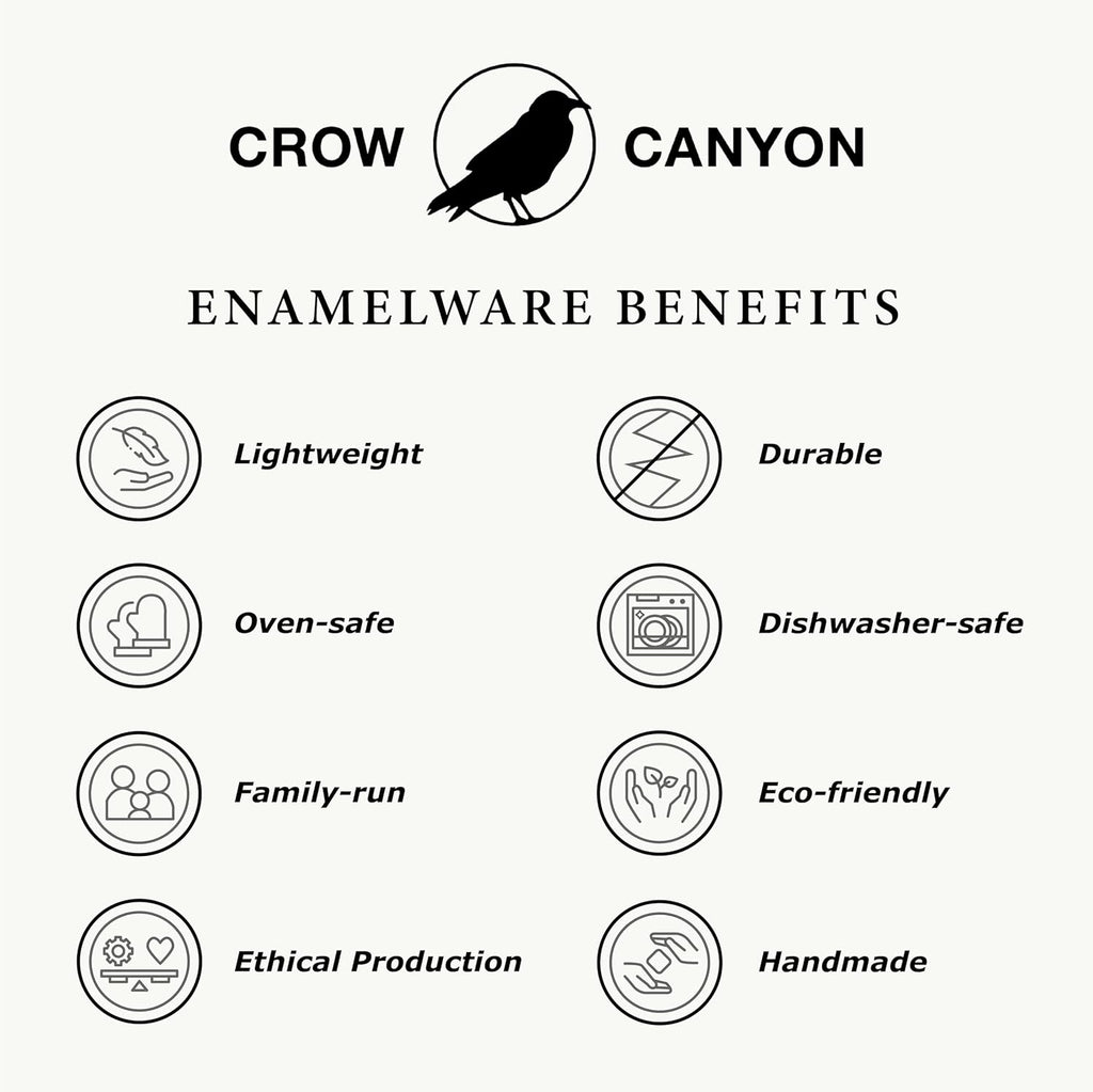 Crow Canyon Home Enamelware Salad Bowl  5 quart  Black/White Splatter