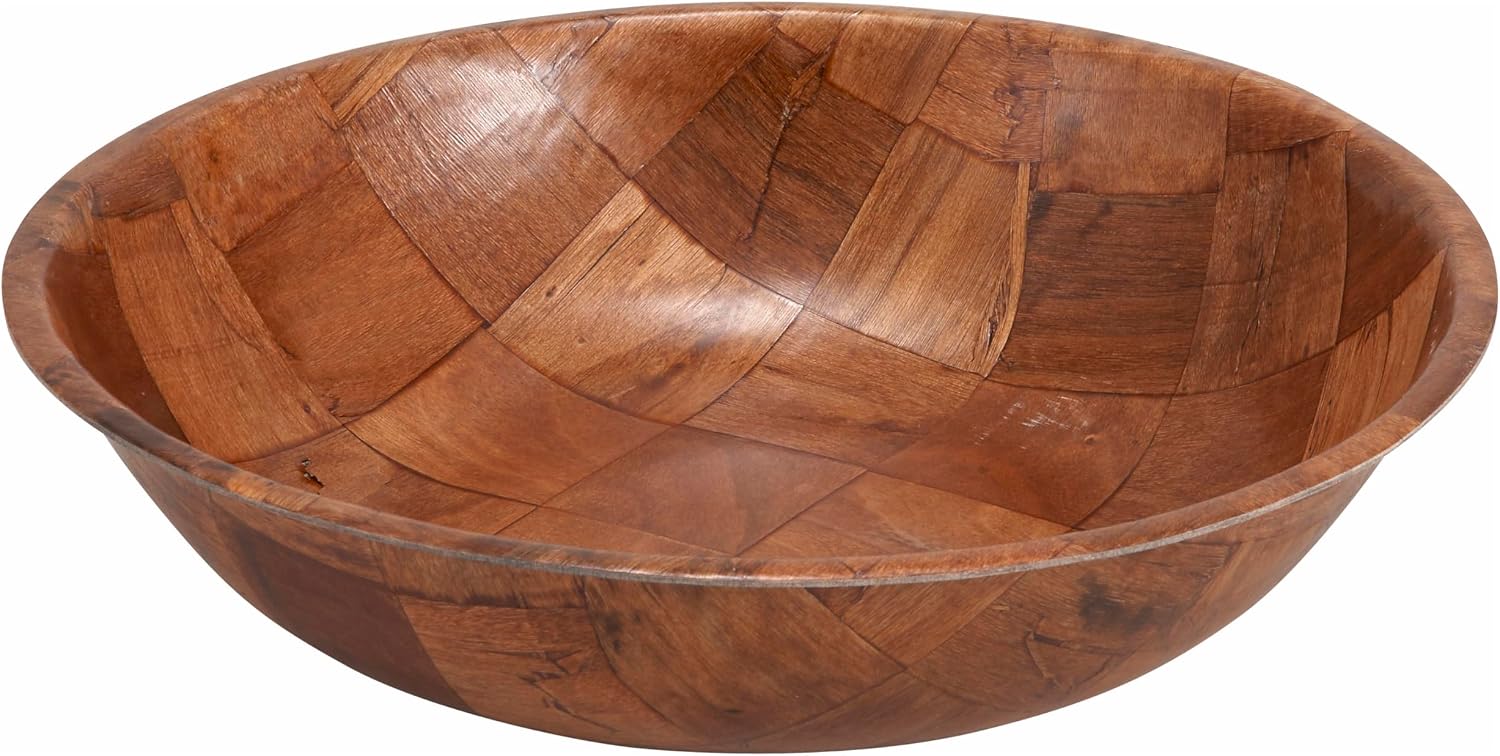 Winco WWB-10 Wooden Woven Salad Bowl  10-Inch  Brown