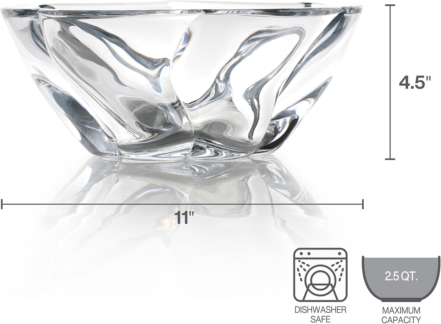 Mikasa Cassia Crystal Glass Bowl  11 Inch