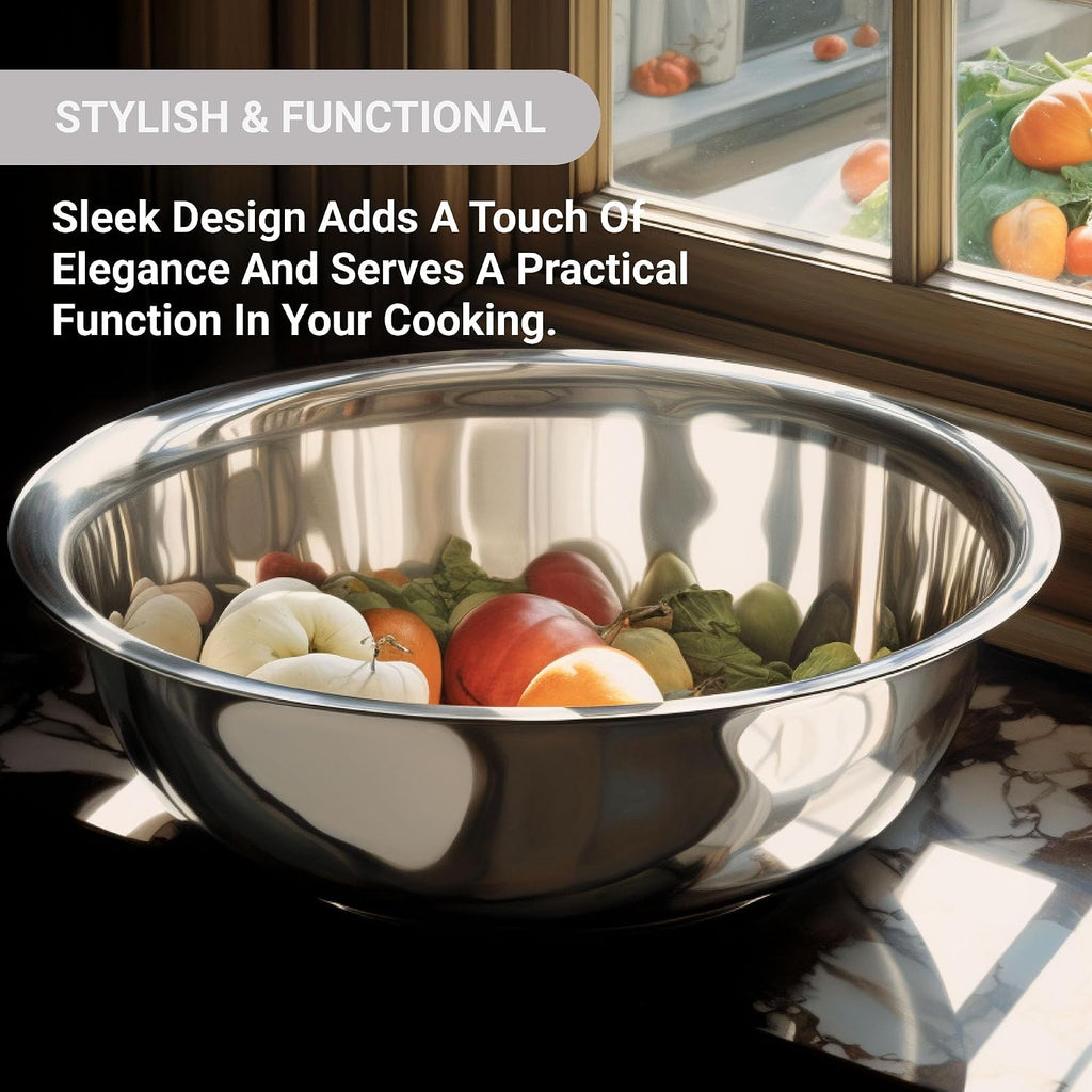 American Metalcraft 16" Stainless Steel Mixing Bowl - 13-Quart Durable Metal Bowls for Mixing  Large Stainless Steel Bowl